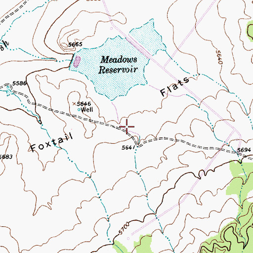 Topographic Map of Foxtail Flats, NM