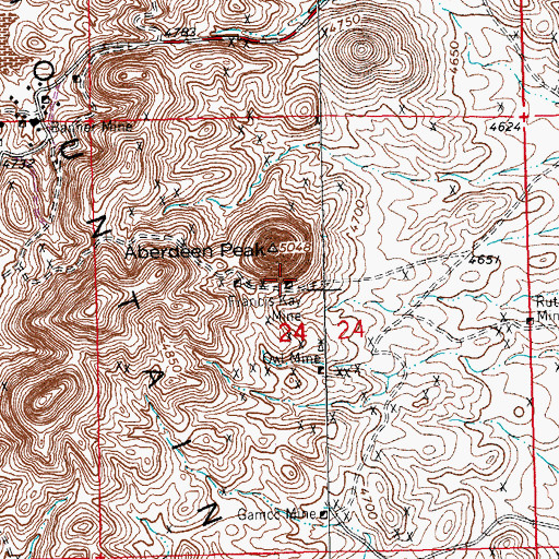 Topographic Map of Francis Kay Mine, NM
