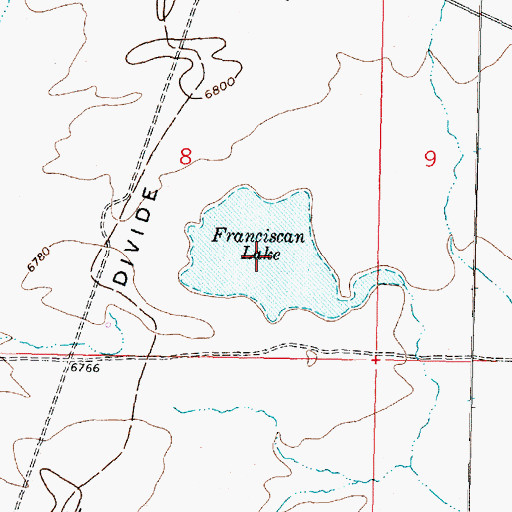 Topographic Map of Franciscan Lake, NM