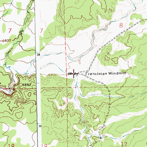 Topographic Map of Franciscan Windmill, NM