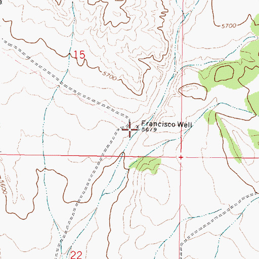 Topographic Map of Francisco Well, NM