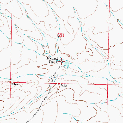Topographic Map of Frank Tank, NM