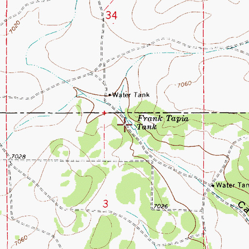 Topographic Map of Frank Tapia Tank, NM