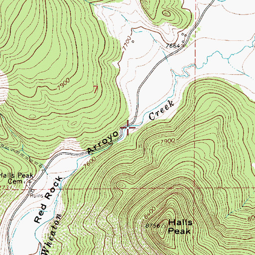 Topographic Map of Franklin Canyon, NM
