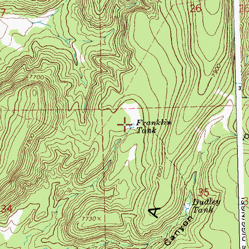 Topographic Map of Franklin Tank, NM