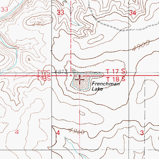Topographic Map of Frenchman Lake, NM