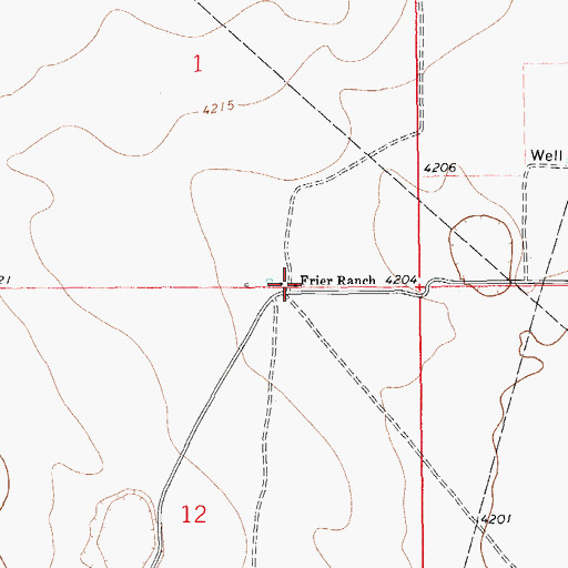 Topographic Map of Frier Ranch, NM