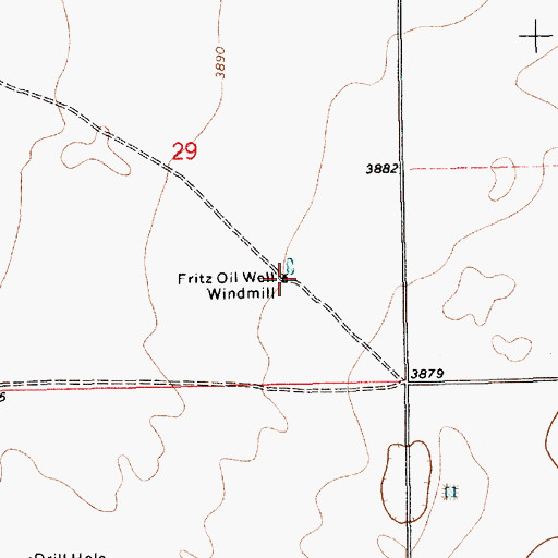 Topographic Map of Fritz Oil Well Windmill, NM