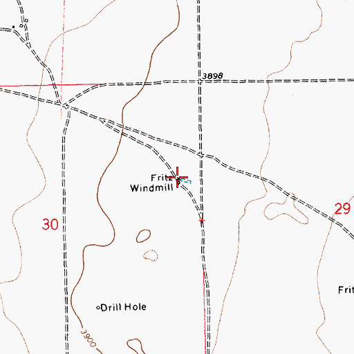 Topographic Map of Fritz Windmill, NM