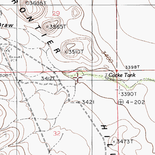 Topographic Map of Frontier Hills, NM