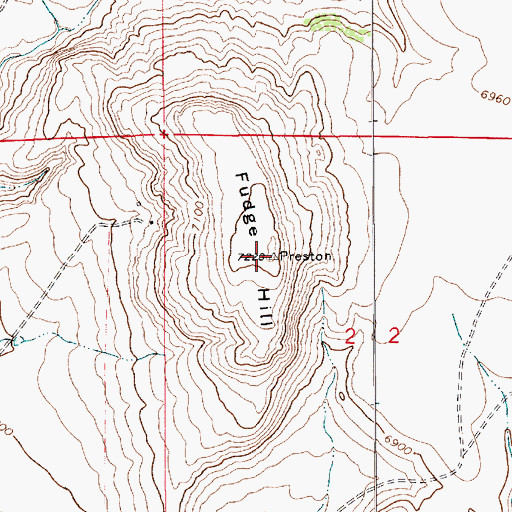 Topographic Map of Fudge Hill, NM