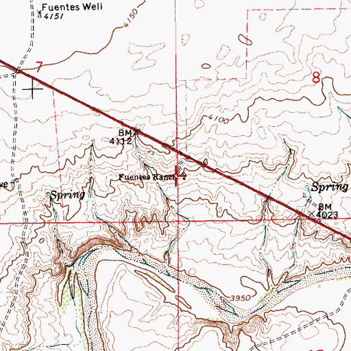 Topographic Map of Fuentes Ranch, NM