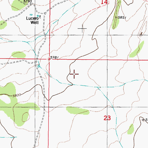 Topographic Map of G Lucero Well (historical), NM