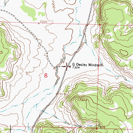 Topographic Map of G Owsley Windmill, NM