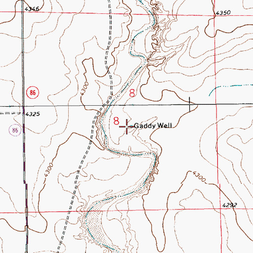 Topographic Map of Gaddy Well, NM