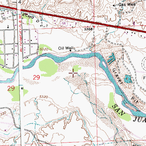 Topographic Map of Gallegos Canyon, NM