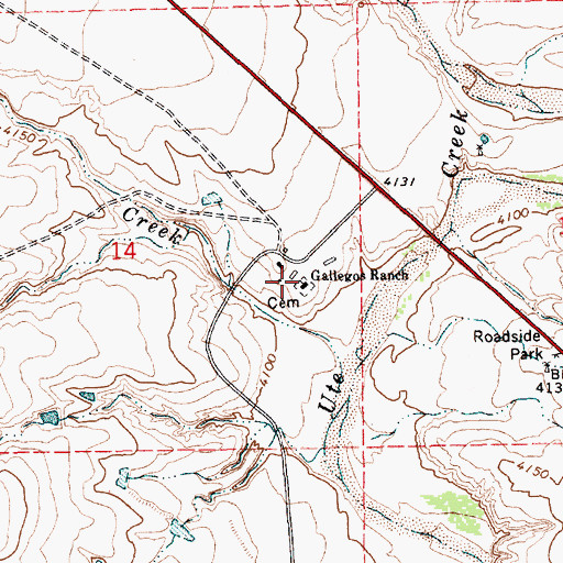 Topographic Map of Gallegos Ranch, NM