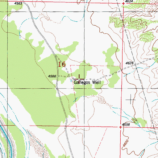 Topographic Map of Gallegos Well, NM