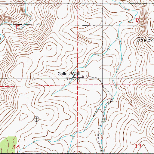 Topographic Map of Galles Well, NM