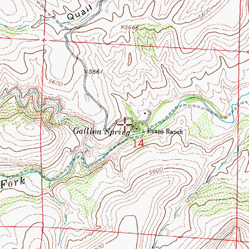 Topographic Map of Gallina Spring, NM