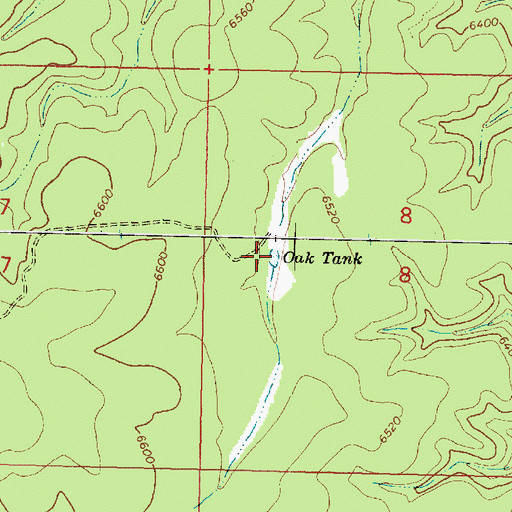 Topographic Map of Oak Tank, AZ