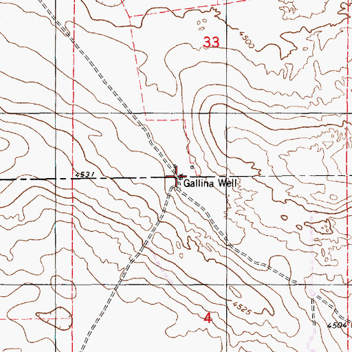 Topographic Map of Gallina Well, NM