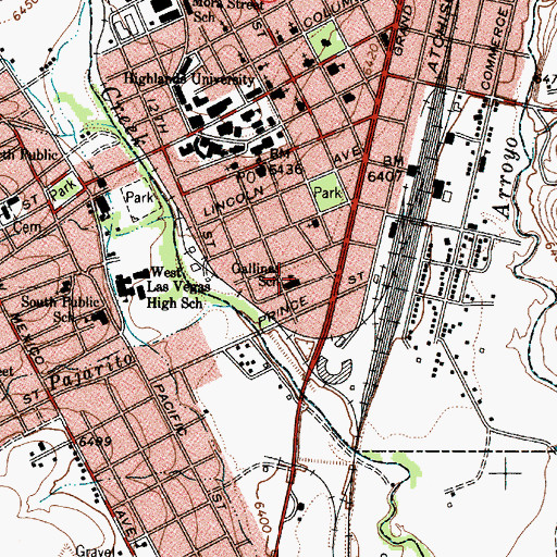 Topographic Map of Gallinas School, NM