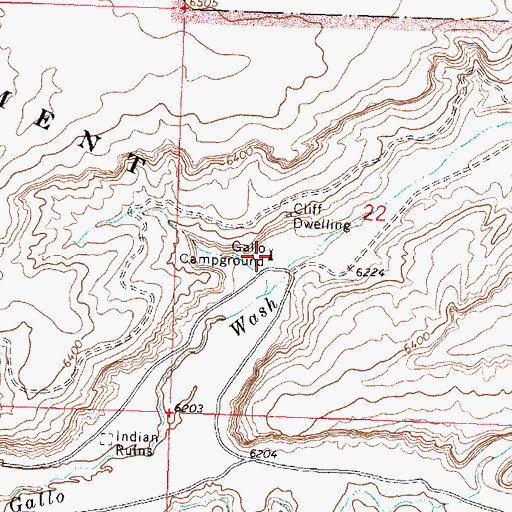 Topographic Map of Gallo Campground, NM