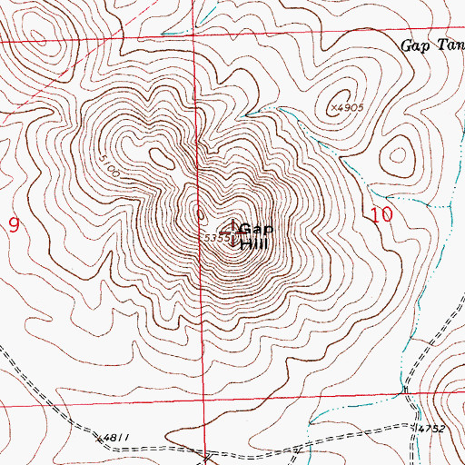 Topographic Map of Gap Hill, NM