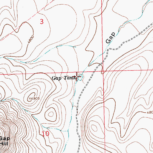 Topographic Map of Gap Tank, NM