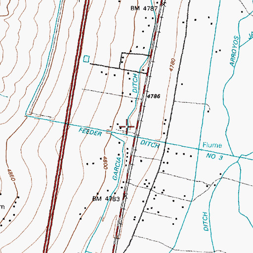 Topographic Map of Garcia Ditch, NM