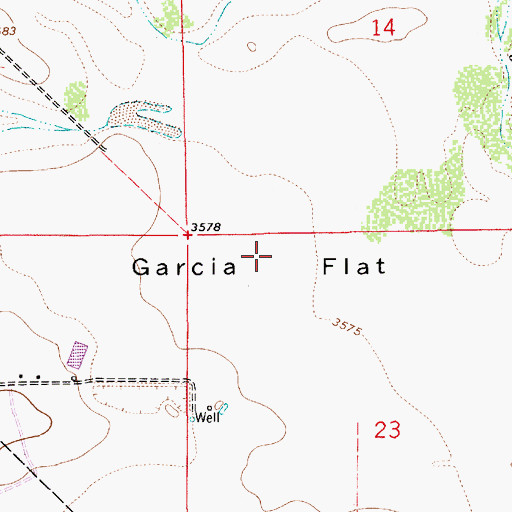 Topographic Map of Garcia Flat, NM