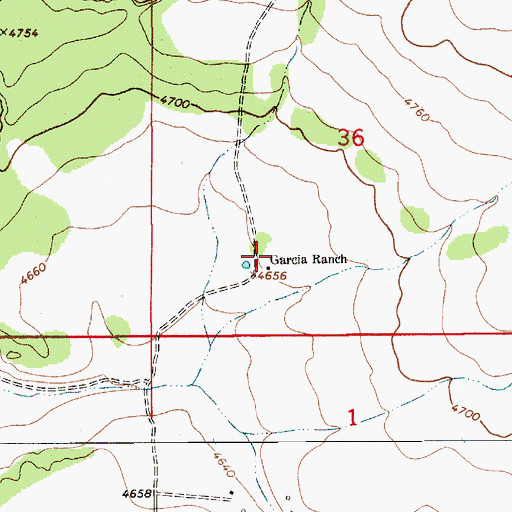 Topographic Map of Garcia Ranch, NM