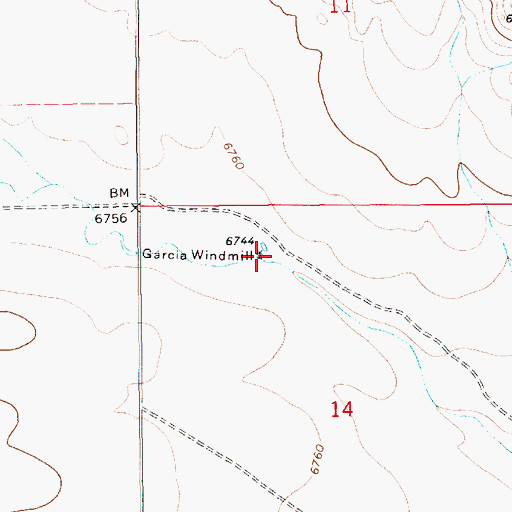 Topographic Map of Garcia Windmill, NM