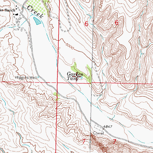 Topographic Map of Garden Tank, NM