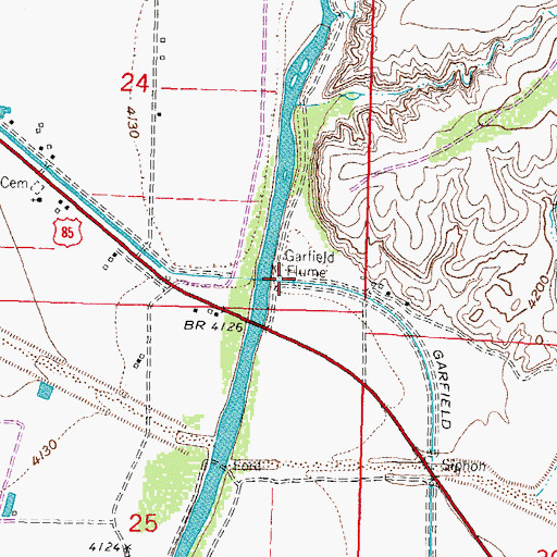 Topographic Map of Garfield Flume, NM