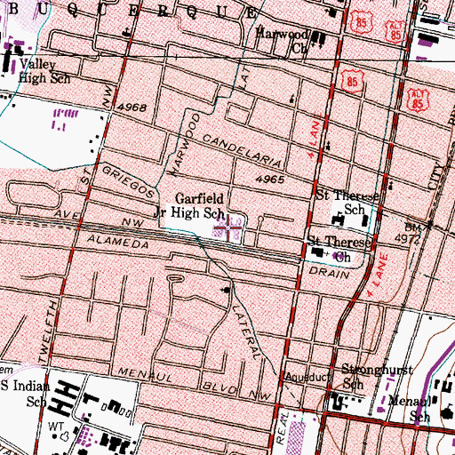 Topographic Map of Garfield Middle School, NM