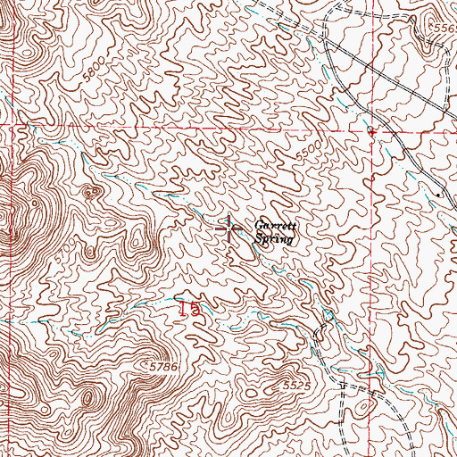 Topographic Map of Garrett Spring, NM