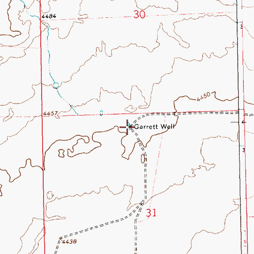 Topographic Map of Garrett Well, NM