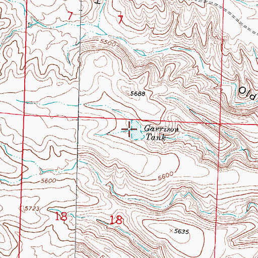 Topographic Map of Garrison Tank, NM