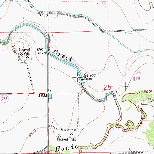Topographic Map of Garrod Dam, NM