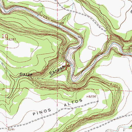 Topographic Map of Garza Canyon, NM