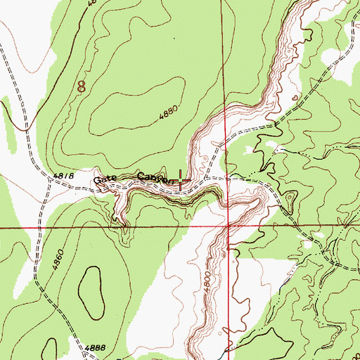 Topographic Map of Gate Canyon, NM