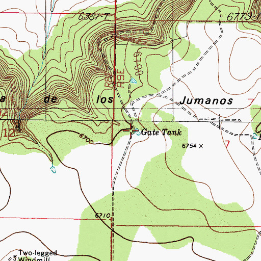 Topographic Map of Gate Tank, NM