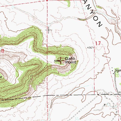 Topographic Map of Gato Point, NM