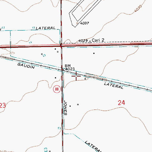 Topographic Map of Gaudin Lateral, NM