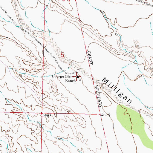 Topographic Map of George Birner Ranch, NM