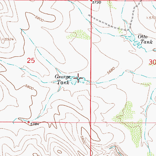 Topographic Map of George Tank, NM