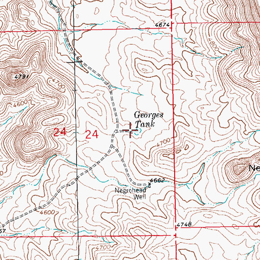 Topographic Map of Georges Tank, NM