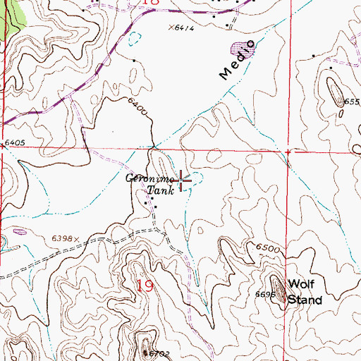 Topographic Map of Geronimo Tank, NM